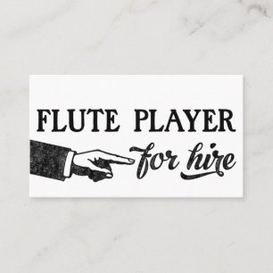 Flute Player Business Cards - Cool Vintage