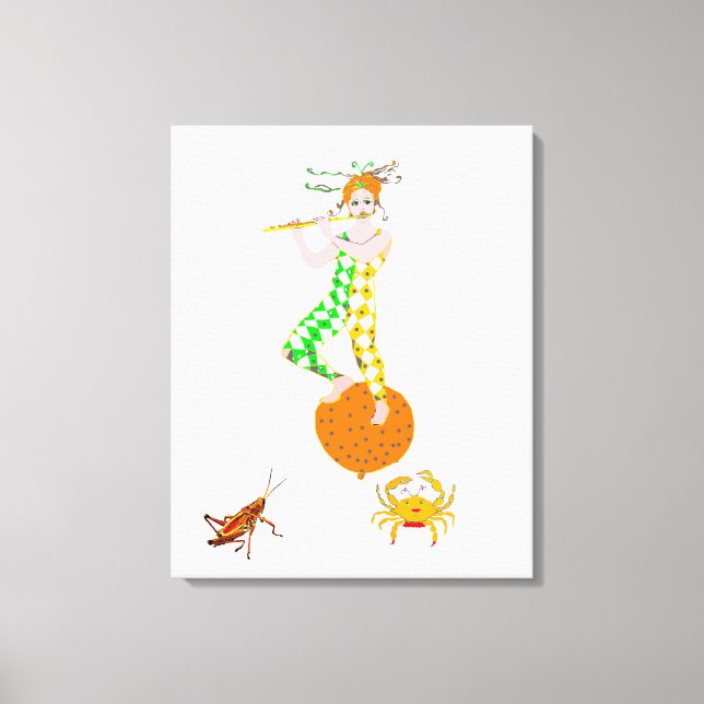 Flute player  canvas print (Front)