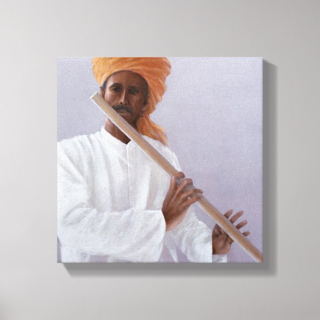 Flute Player Canvas Print (Front)