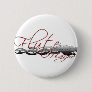 Flute Player Dragon 6 Cm Round Badge