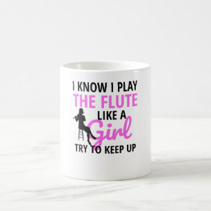 Flute Player Gifts For Women   Flute Flautist Girl Coffee Mug