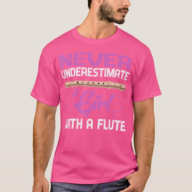 Flute Player Girls Flautist Women Musical Instrume T-Shirt (Front)
