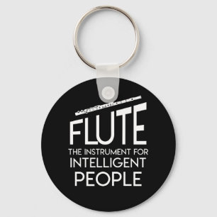 Flute Player Instrument Intelligent People Key Ring