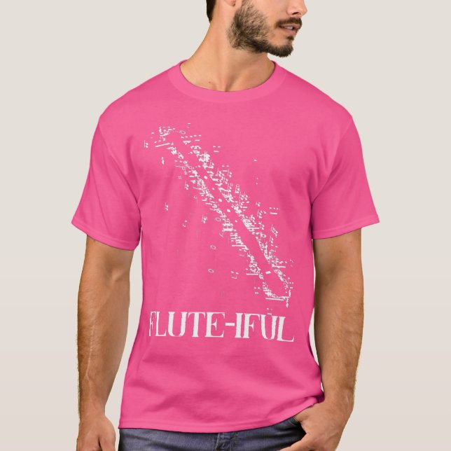 Flute Player Music Instrument Beautiful Flute Musi T-Shirt (Front)