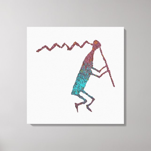 Flute Player Petroglyph Canvas Print (Front)