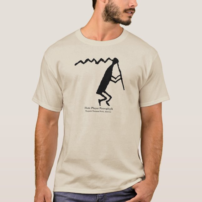 Flute Player Petroglyph T-Shirt (Front)