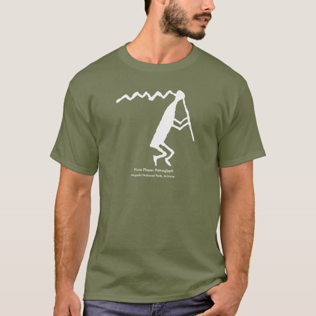Flute Player Petroglyph T-Shirt (Front)