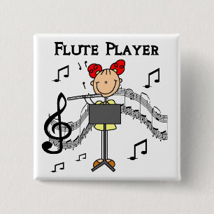 Flute Player T-shirts and Gifts 15 Cm Square Badge