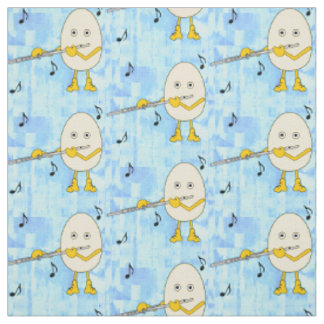 Flute Playing Egghead Fabric