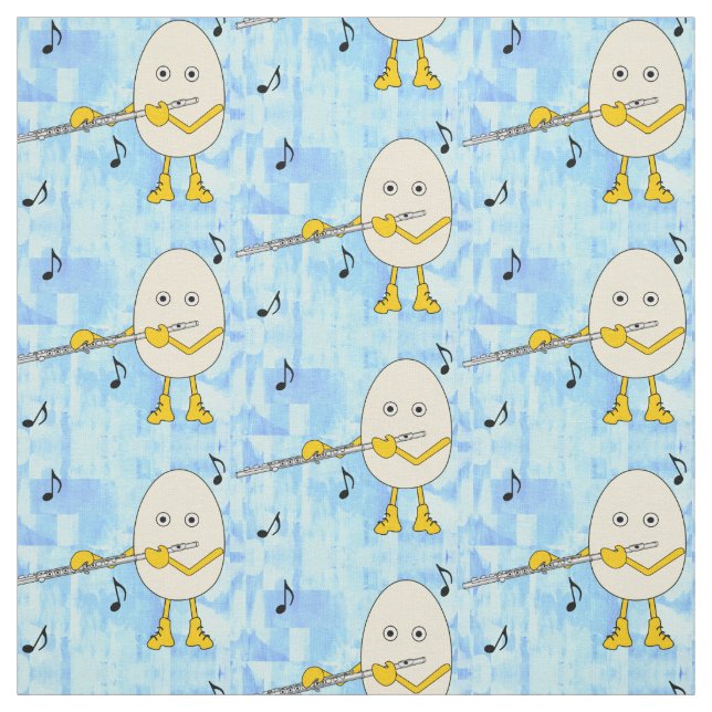 Flute Playing Egghead Fabric (Swatch)