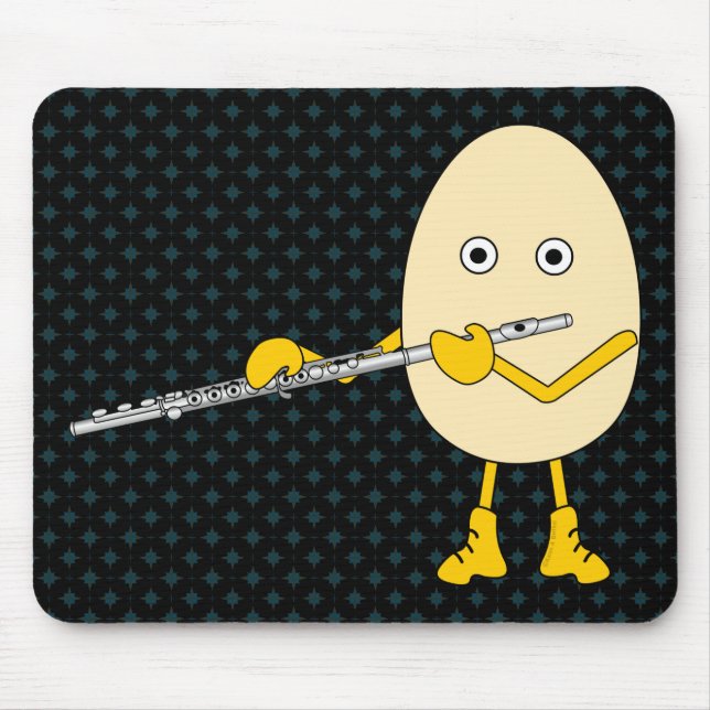 Flute Playing Egghead Mouse Mat (Front)