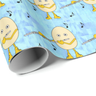 Flute Playing Egghead Wrapping Paper