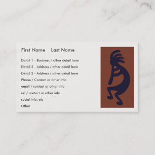 Flute Playing Kokopelli Figure - Black on Red Business Card