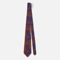 Flute Playing Kokopelli Figure - Blue on Rust Red 