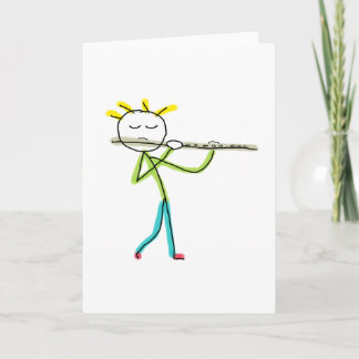 Flute Playing Stickman Card