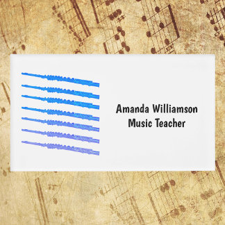 Flute Rainbow Blue Personalise Name Tag