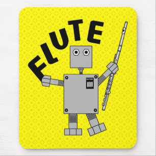 Flute Robot Text Mouse Mat