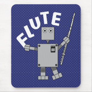 Flute Robot Text Mouse Mat