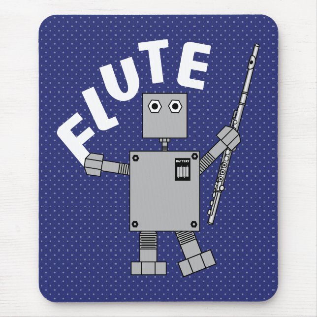 Flute Robot Text Mouse Mat (Front)