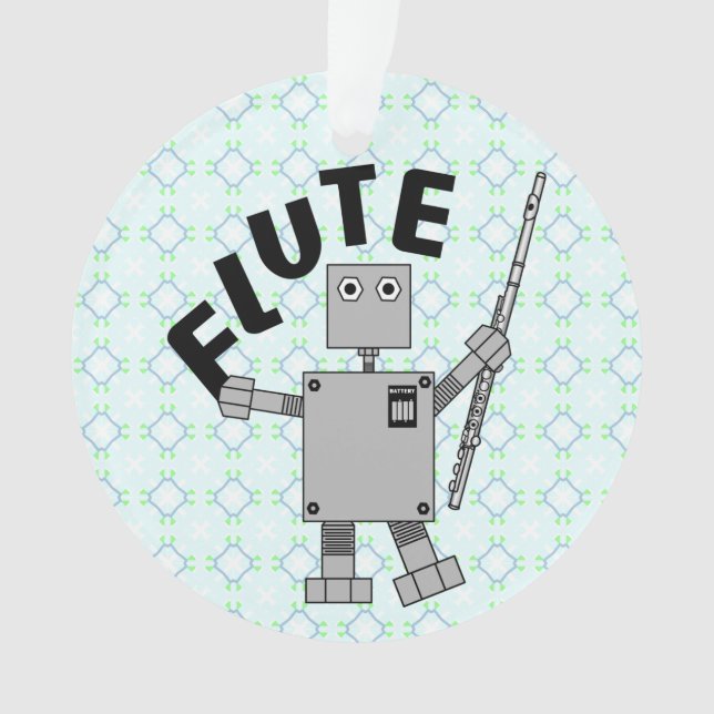 Flute Robot Text Ornament (Front)