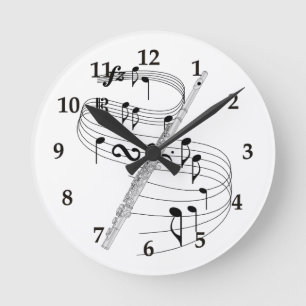 Flute Round Clock