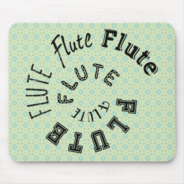 Flute Spiral Text Mouse Mat (Front)