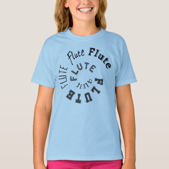 Flute Spiral Text T-Shirt (Front)