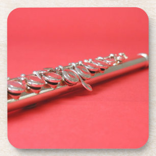 Flute student pink woodwind music coaster