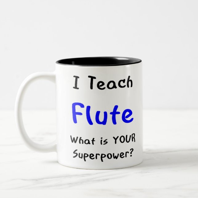 flute teach Two-Tone coffee mug (Left)