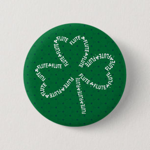 Flute Text Shamrock 6 Cm Round Badge