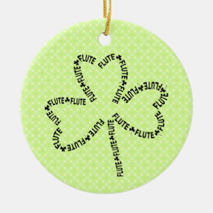 Flute Text Shamrock Ceramic Tree Decoration