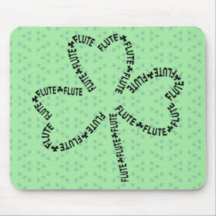 Flute Text Shamrock Mouse Mat