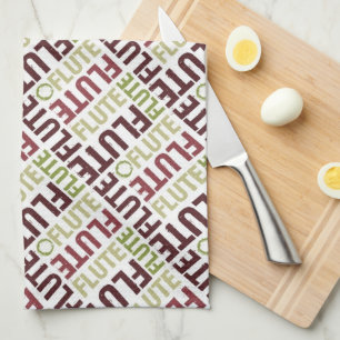 Flute Text Tea Towel