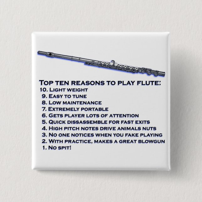 Flute Top 10 15 Cm Square Badge (Front)