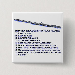 Flute Top 10 15 Cm Square Badge