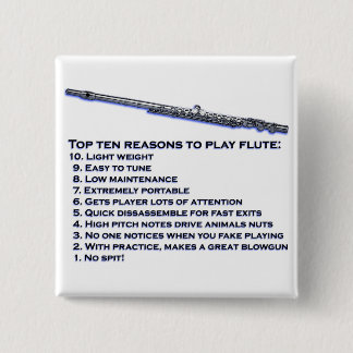 Flute Top 10 15 Cm Square Badge