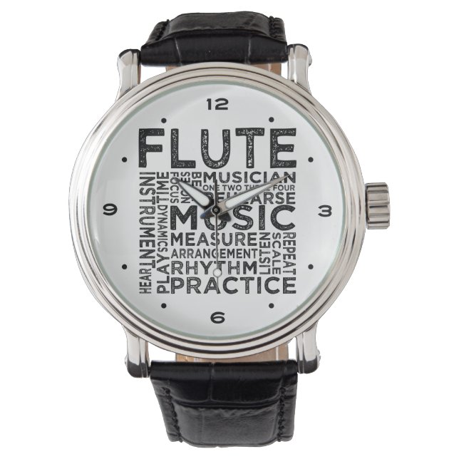 Flute Typography Watch (Front)