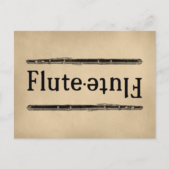 Flute Vintage Postcard (Front)