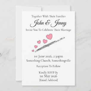 Flute Wedding Invitation Flautist Musicians