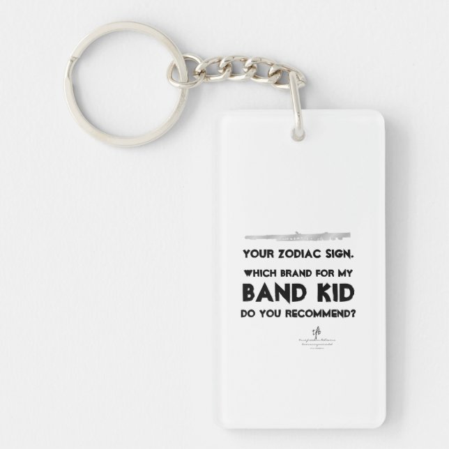 Flute Your Zodiac Sign Anti-ISO Wht. Pers. Key Ring (Front)