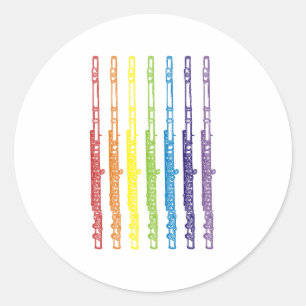 Flutes Classic Round Sticker