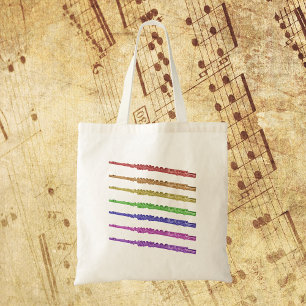 Flutes Colourful Rainbow Tote Bag