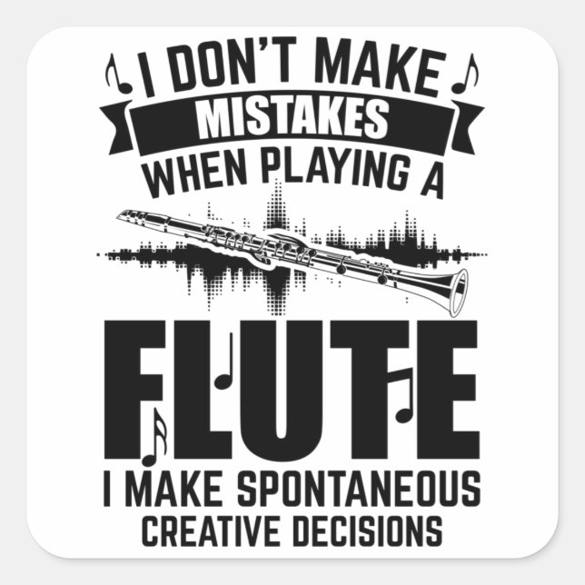 Flutes | Flautist Flute Player Music Gifts Square Sticker (Front)