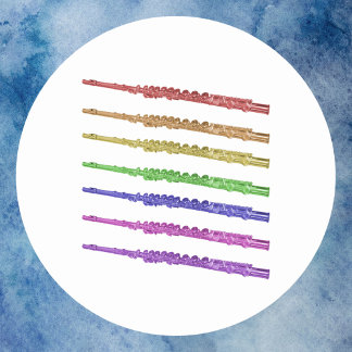Flutes Music Instrument Rainbow Classic Round Sticker