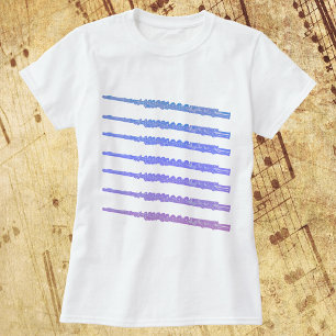 Flutes Pattern Blue Pink Purple T-Shirt