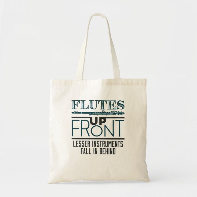 Flutes Up Front Flute Marching Band Tote Bag (Front)