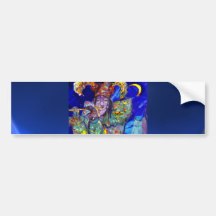 FLUTIST IN BLUE / Venetian Carnival Night Bumper Sticker