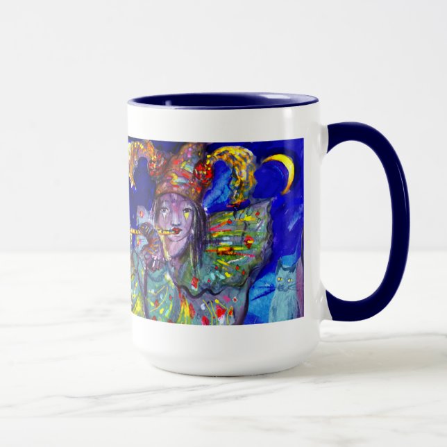 FLUTIST IN BLUE / Venetian Carnival Night Mug (Right)