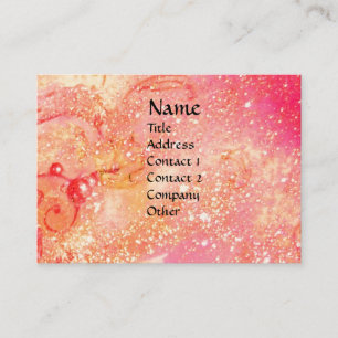 FLUTIST PORTRAIT /Pink,Fuchsia,Yellow Sparkles Business Card