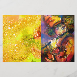 FLUTIST PORTRAIT / Venetian Masquerade Stationery